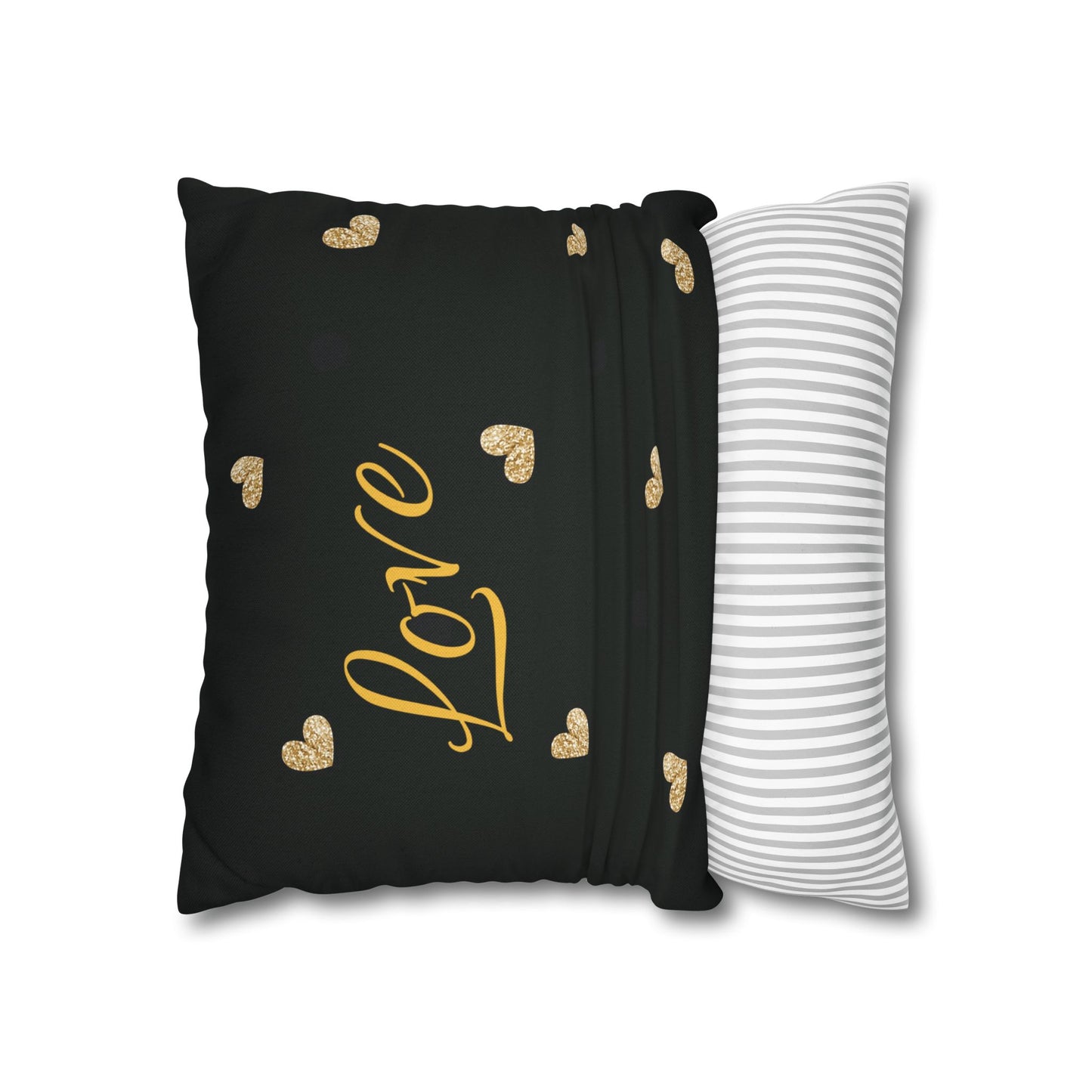 Love Hearts Spun Polyester Square Pillowcase