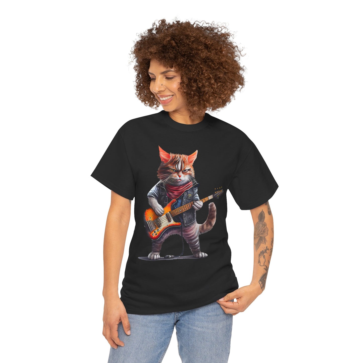 Rockstar Cat Unisex Heavy Cotton Tee