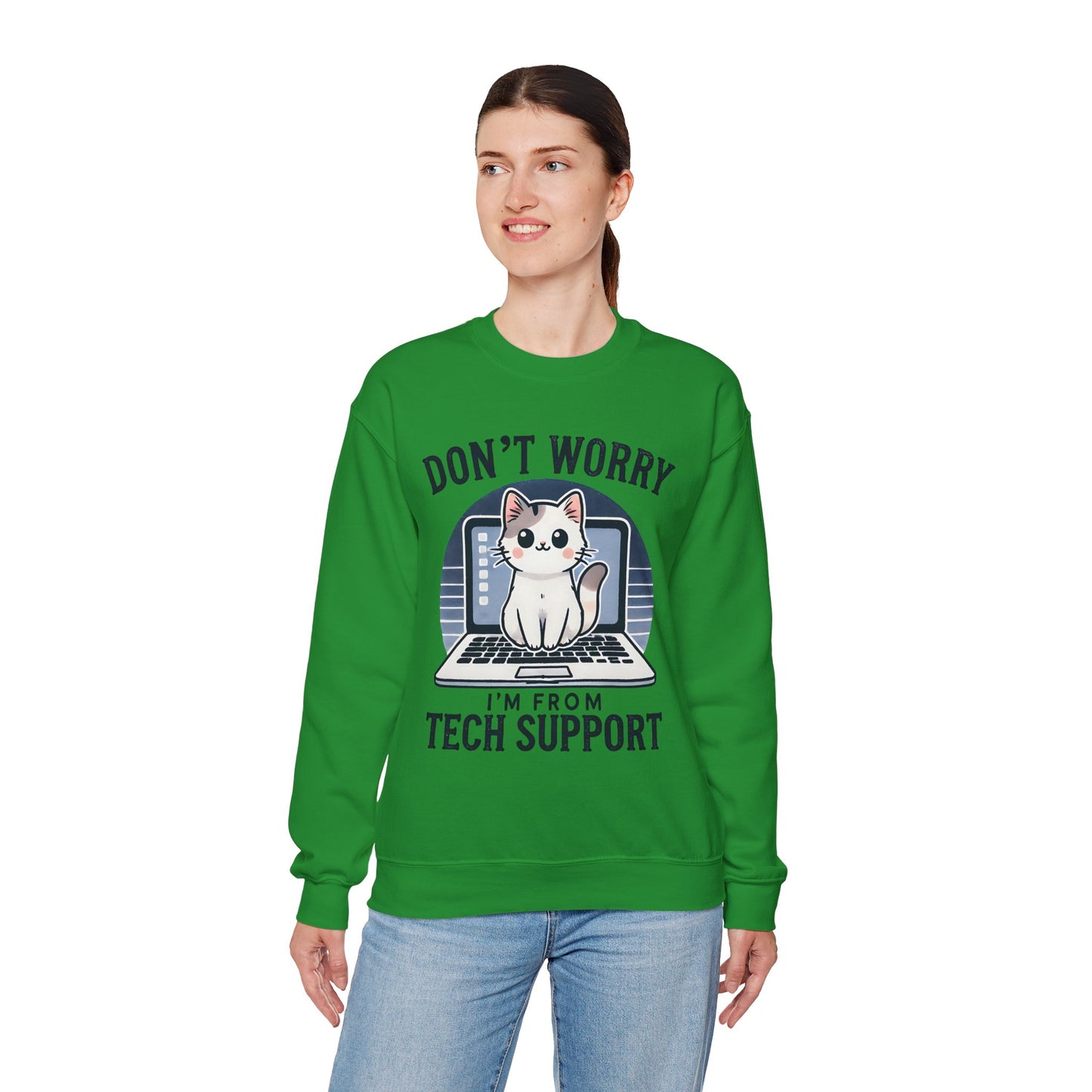 Cat Tech Support Crewneck Sweatshirt