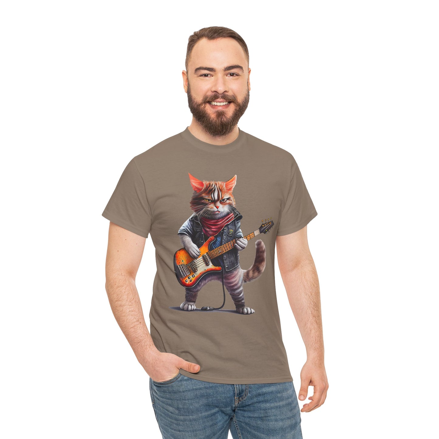 Rockstar Cat Unisex Heavy Cotton Tee