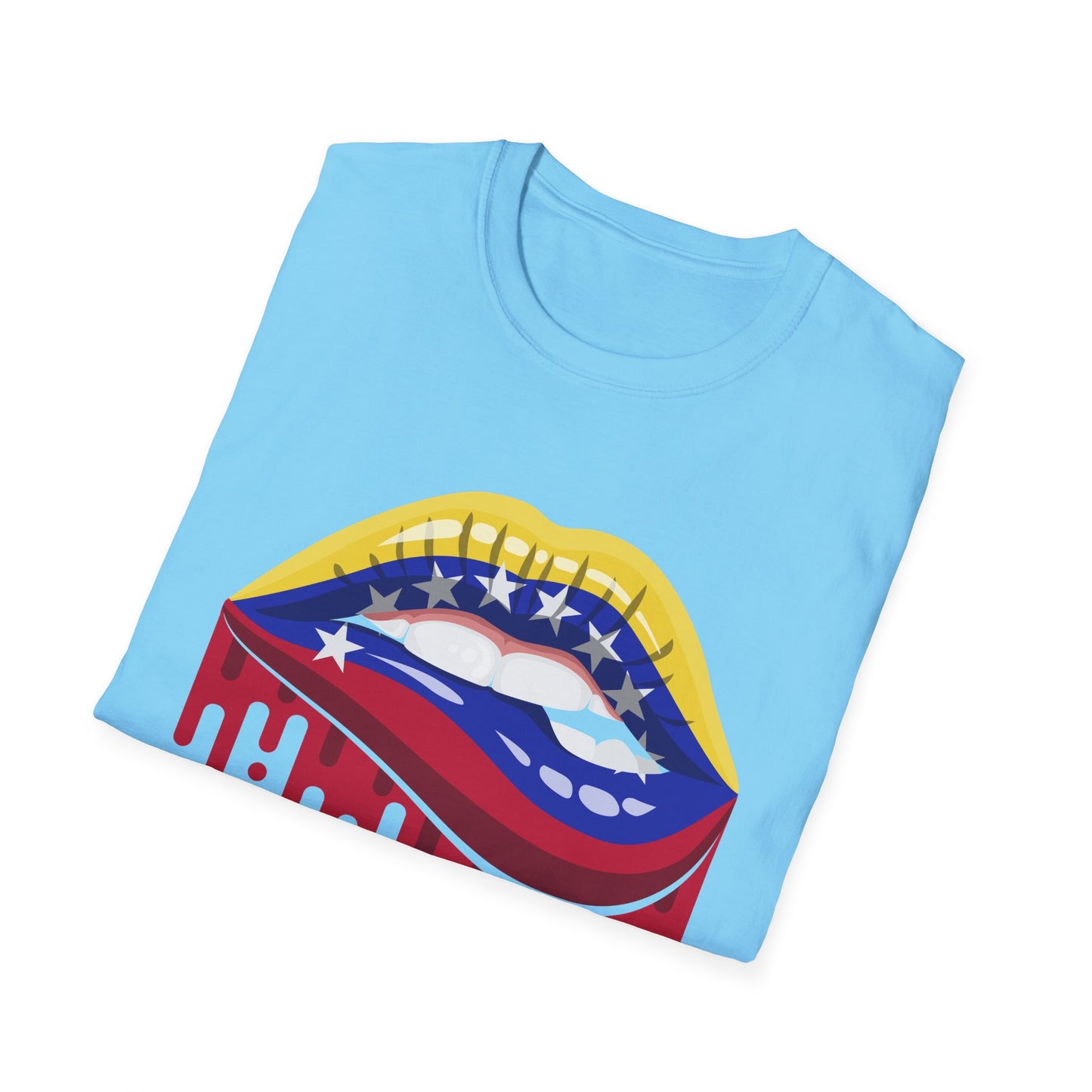 Venezuelan Pride Design with Dripping Paint-Unisex Softstyle T-Shirt