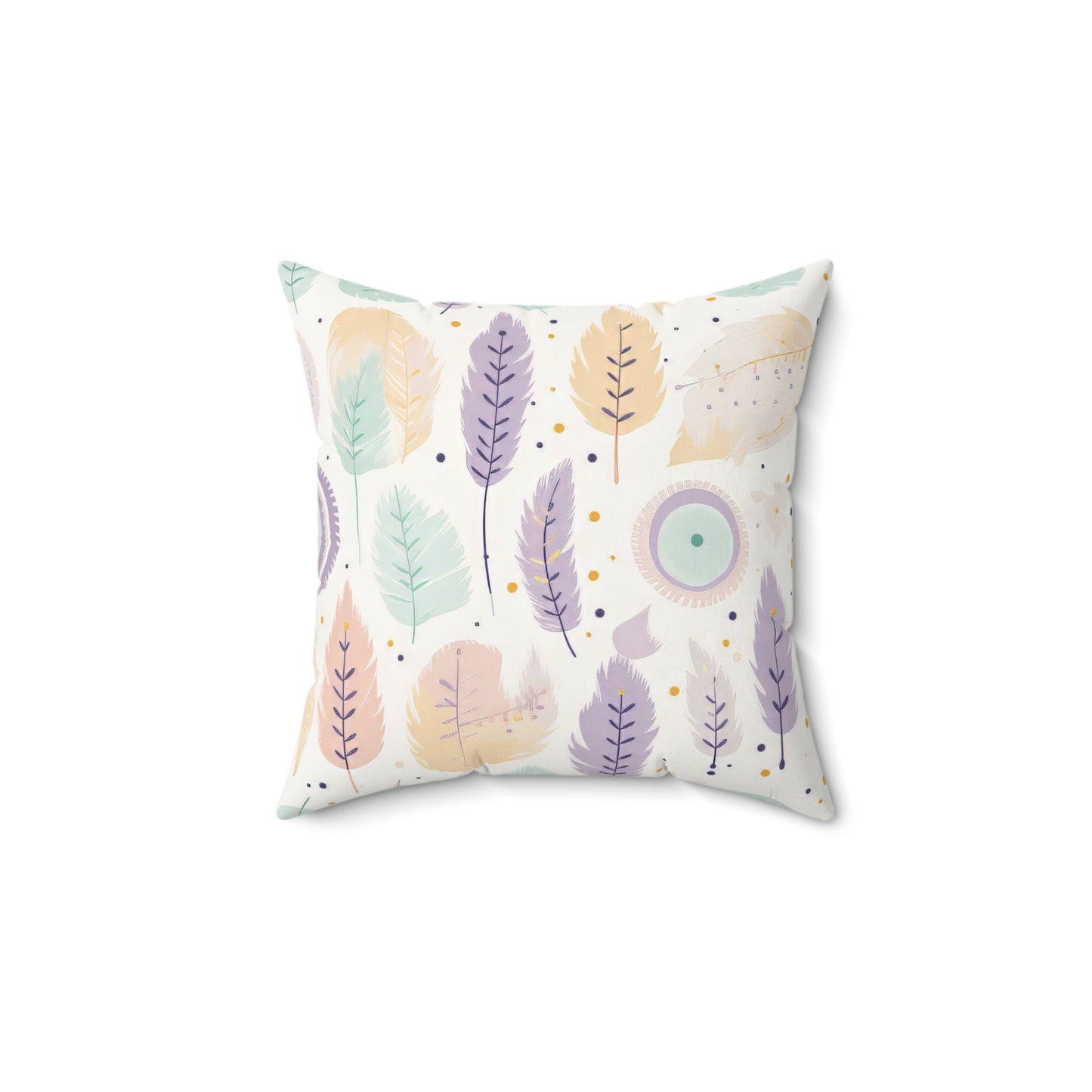 Whimsical Leaf Pattern Throw Pillow