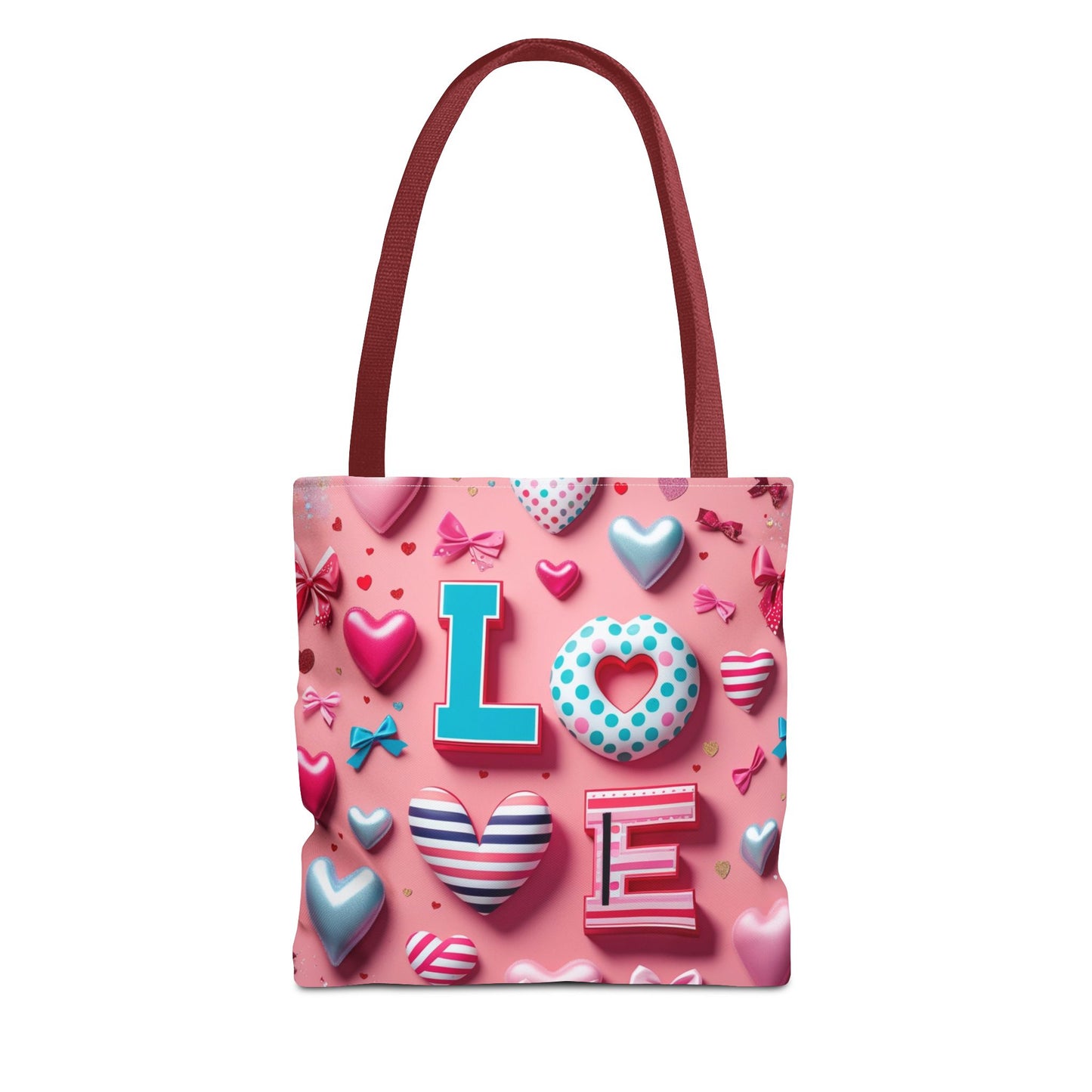 Colorful Love Hearts Tote Bag
