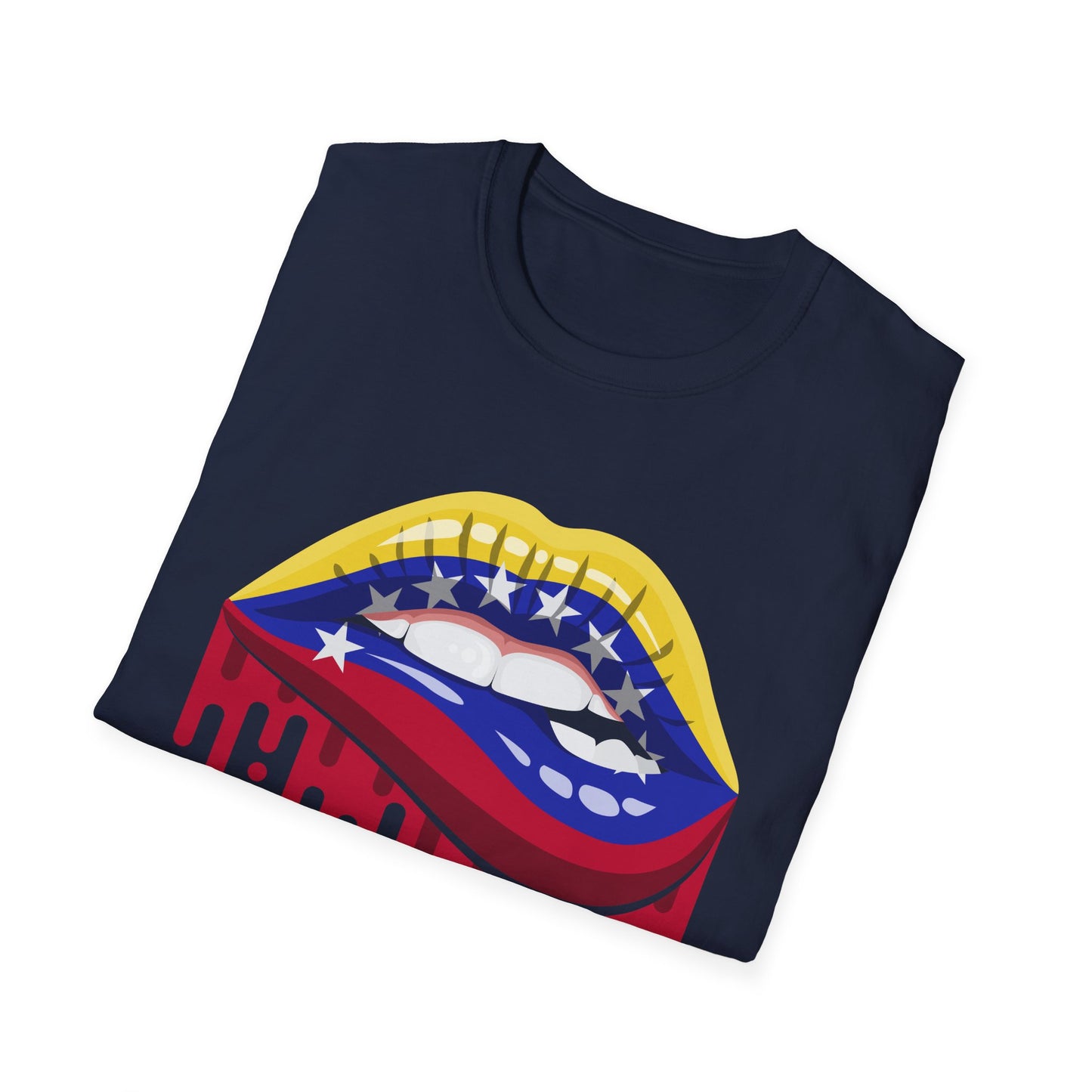Venezuelan Pride Design with Dripping Paint-Unisex Softstyle T-Shirt