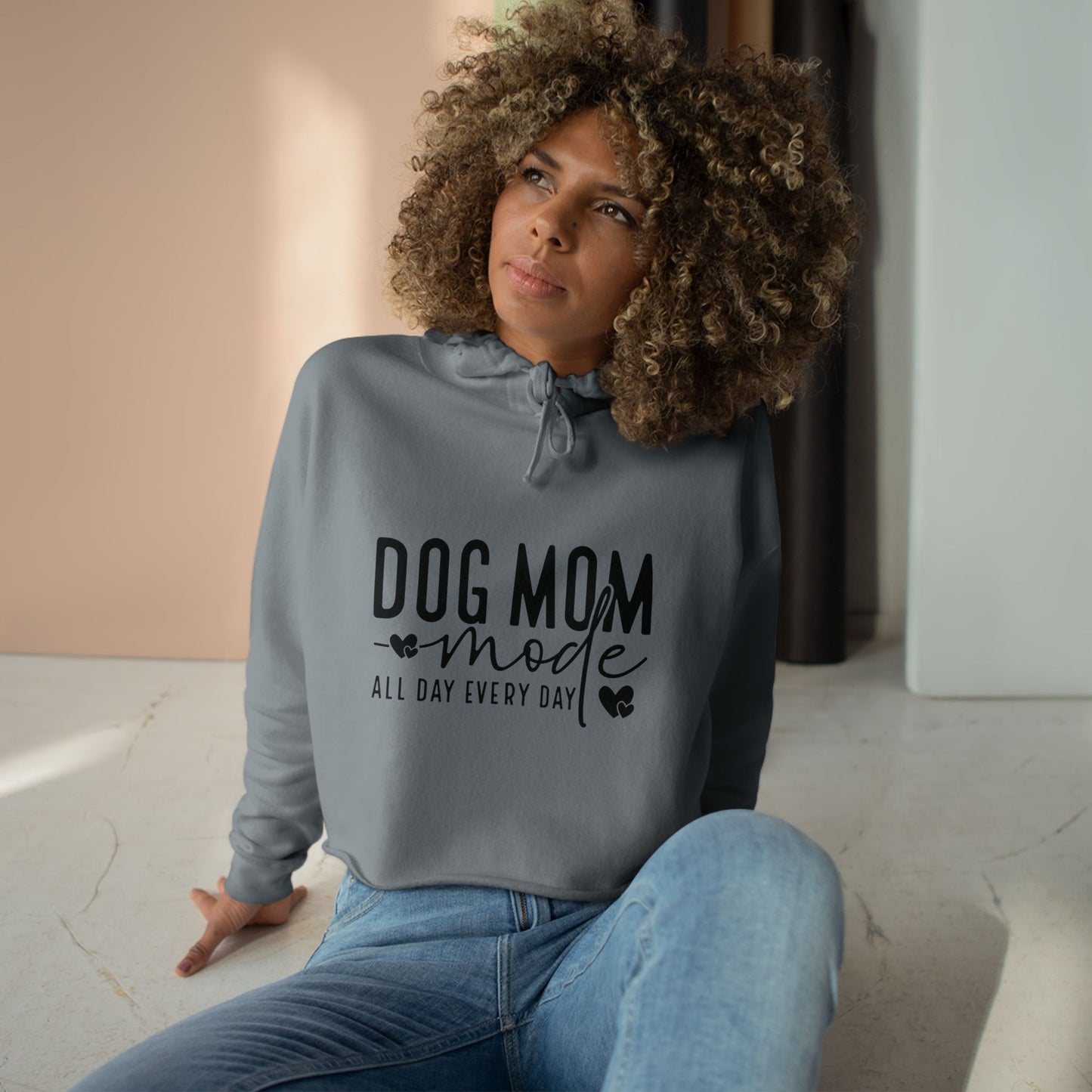 Dog Mom Mode Crop Hoodie