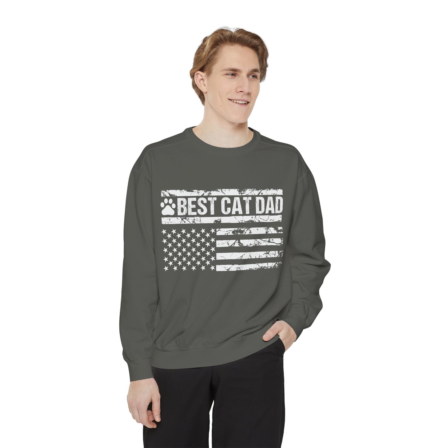 Best Cat Dad Unisex Garment-Dyed Sweatshirt