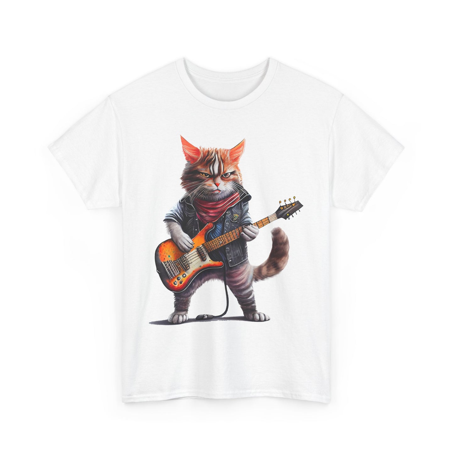 Rockstar Cat Unisex Heavy Cotton Tee
