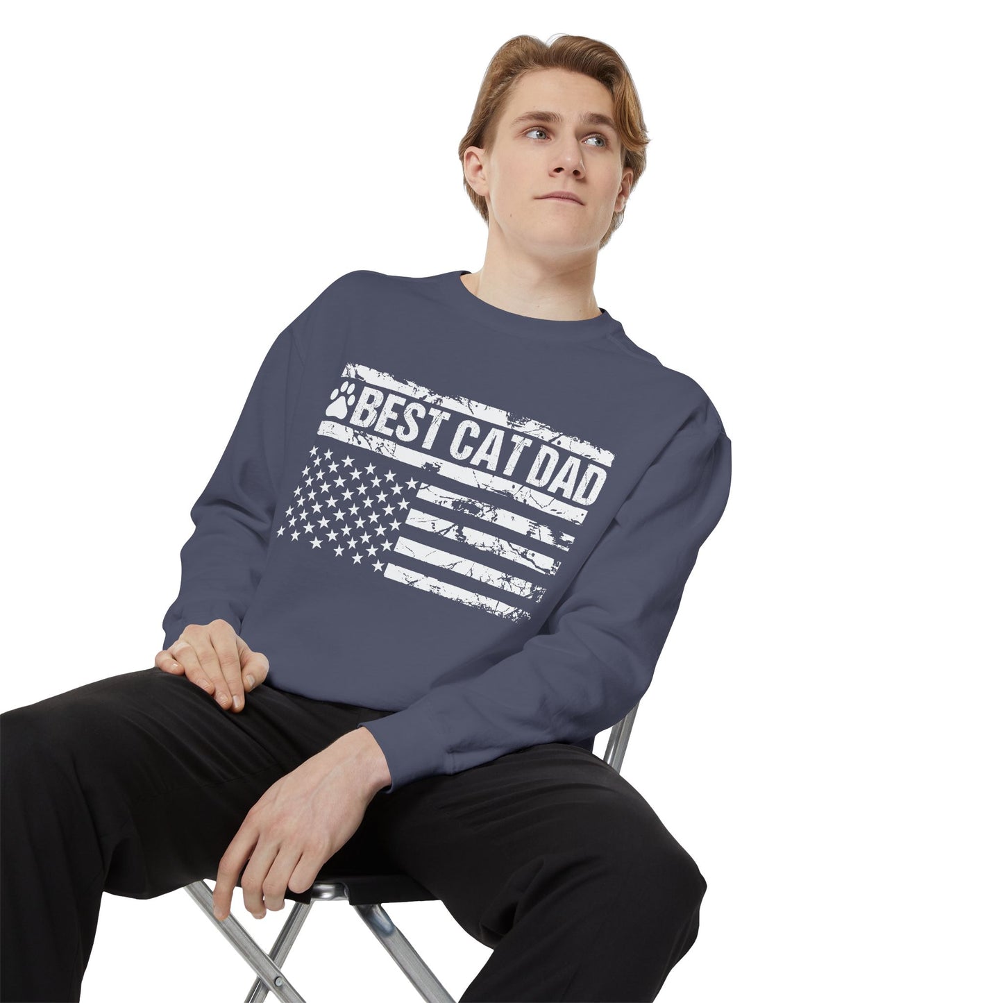 Best Cat Dad Unisex Garment-Dyed Sweatshirt