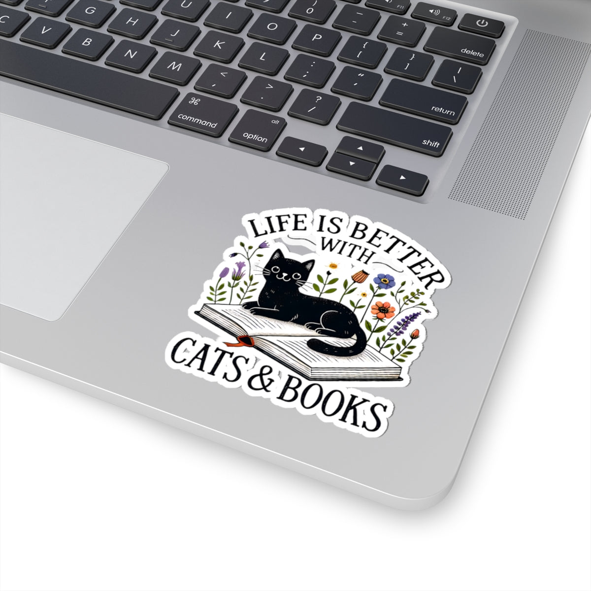Life is Better with Cats & Books Cut Stickers