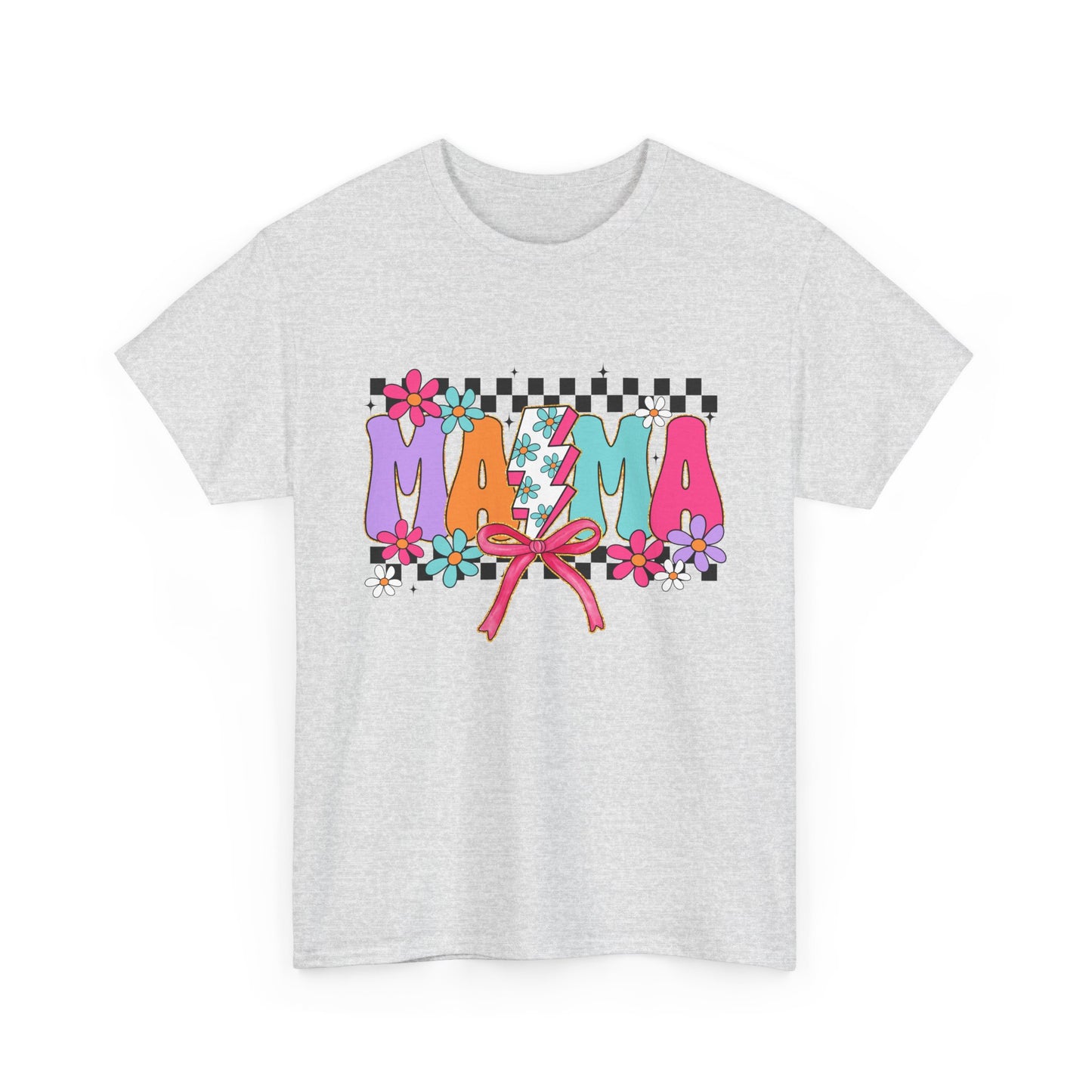 Colorful 'Mama' Floral Unisex Heavy Cotton Tee