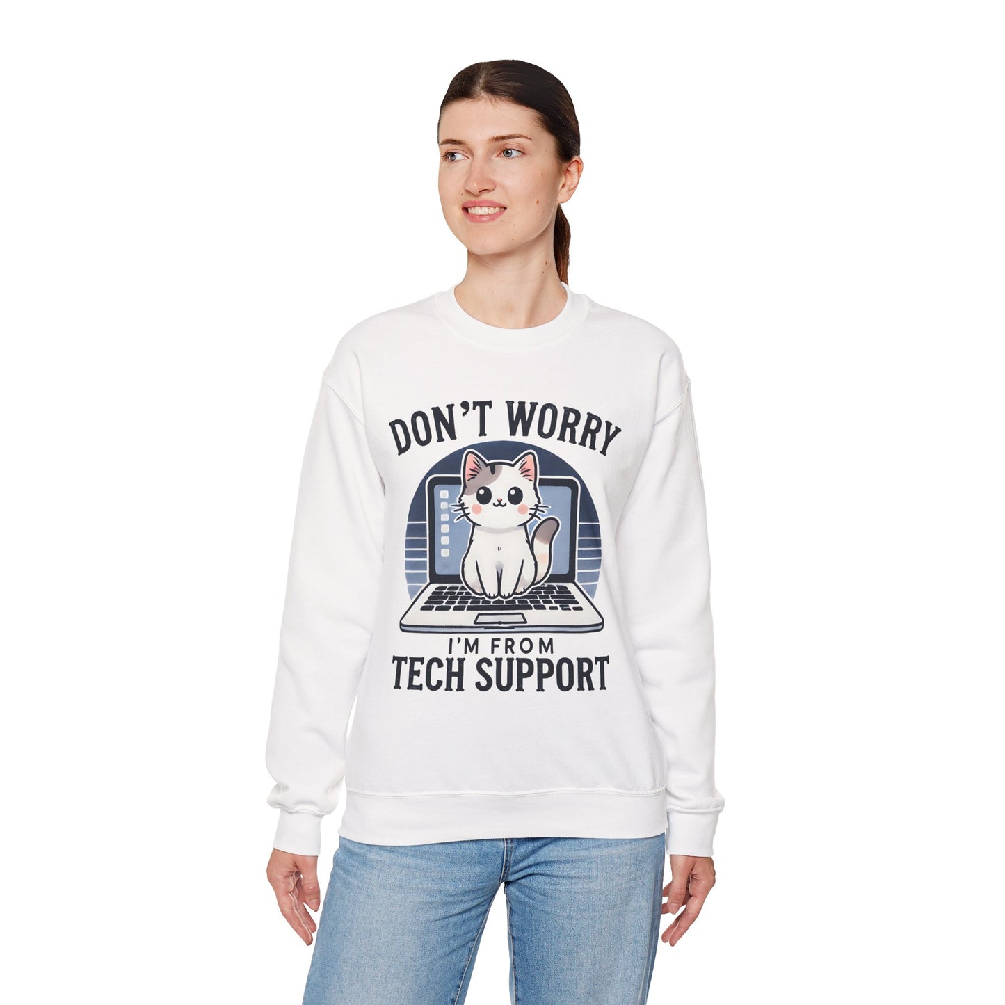 Cat Tech Support Crewneck Sweatshirt