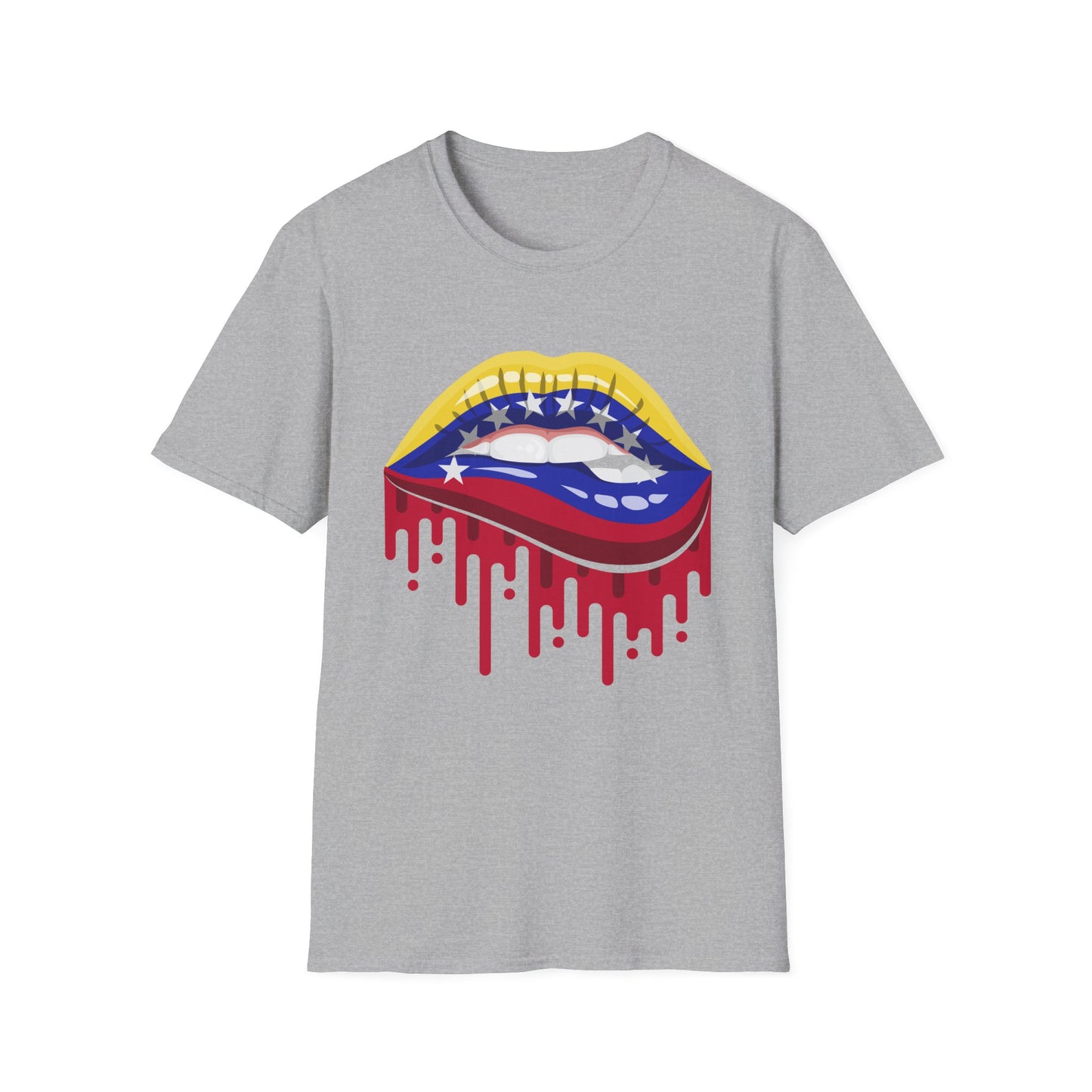 Venezuelan Pride Design with Dripping Paint-Unisex Softstyle T-Shirt
