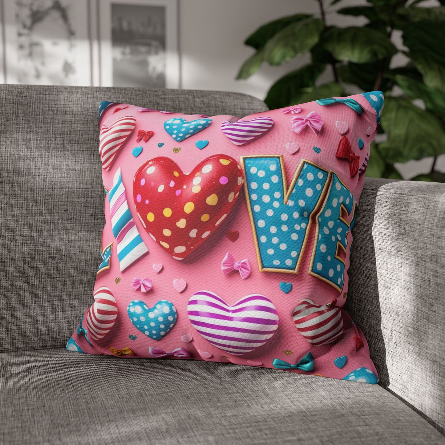 Colorful Love Heart Pillowcase