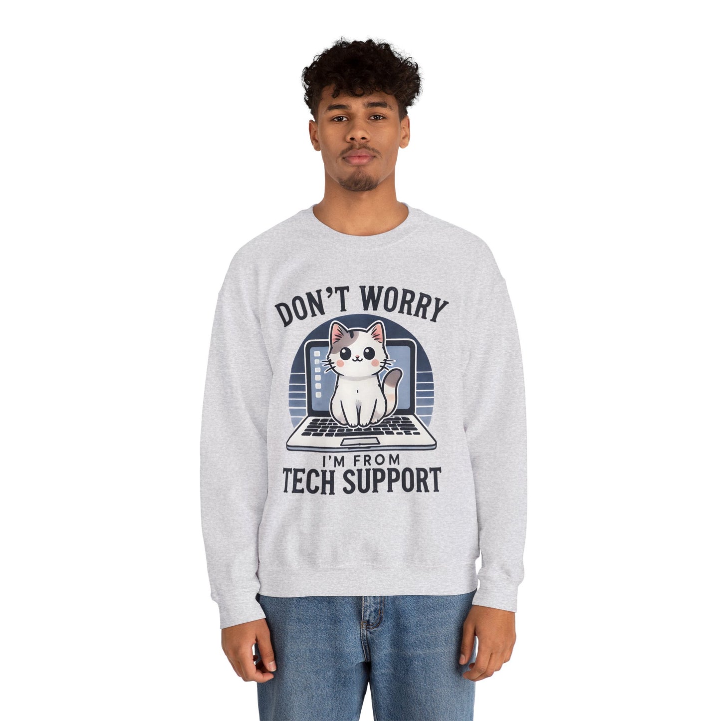 Cat Tech Support Crewneck Sweatshirt