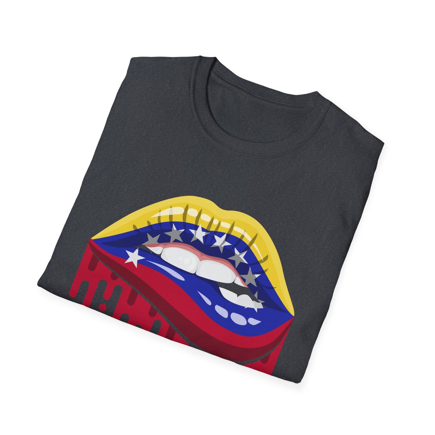 Venezuelan Pride Design with Dripping Paint-Unisex Softstyle T-Shirt