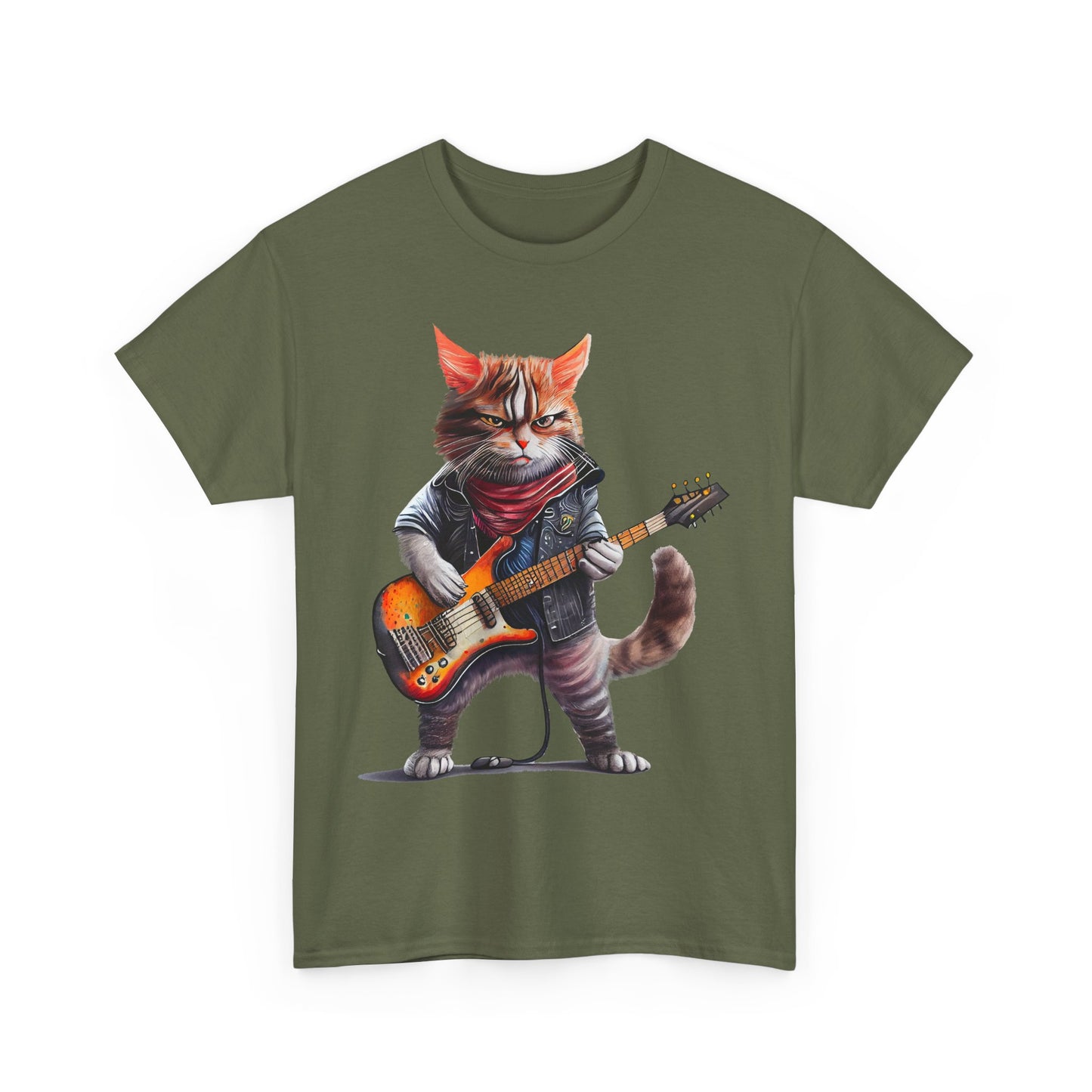 Rockstar Cat Unisex Heavy Cotton Tee