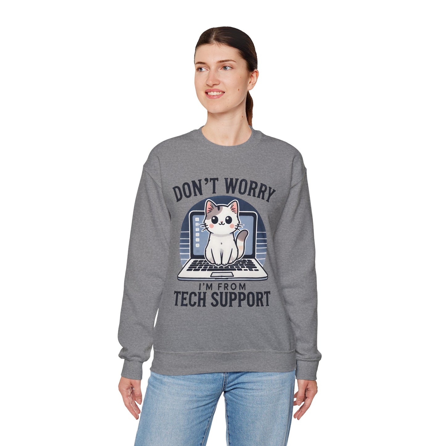 Cat Tech Support Crewneck Sweatshirt