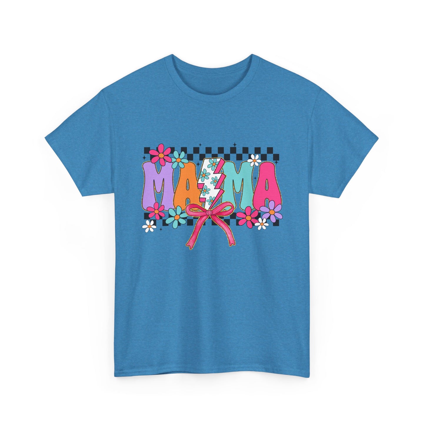 Colorful 'Mama' Floral Unisex Heavy Cotton Tee