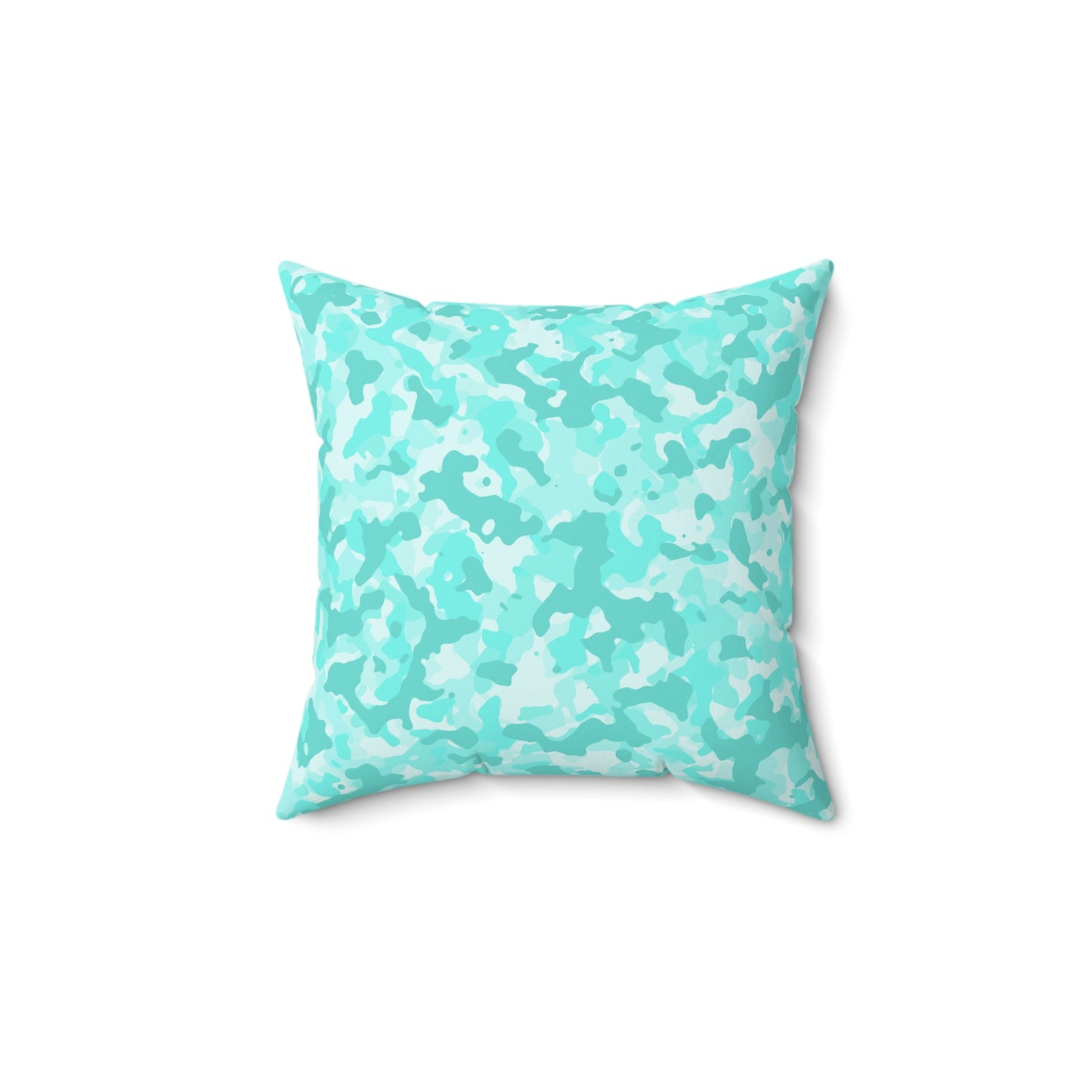 Aqua Camouflage Square Pillow