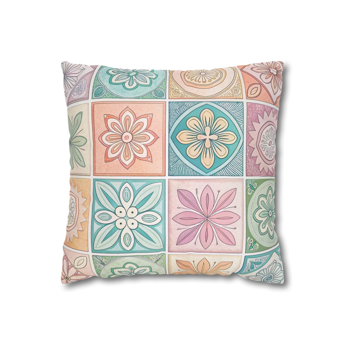 Boho Floral Pattern Pillowcase