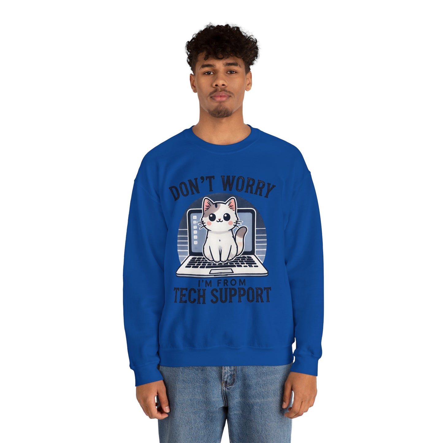 Cat Tech Support Crewneck Sweatshirt