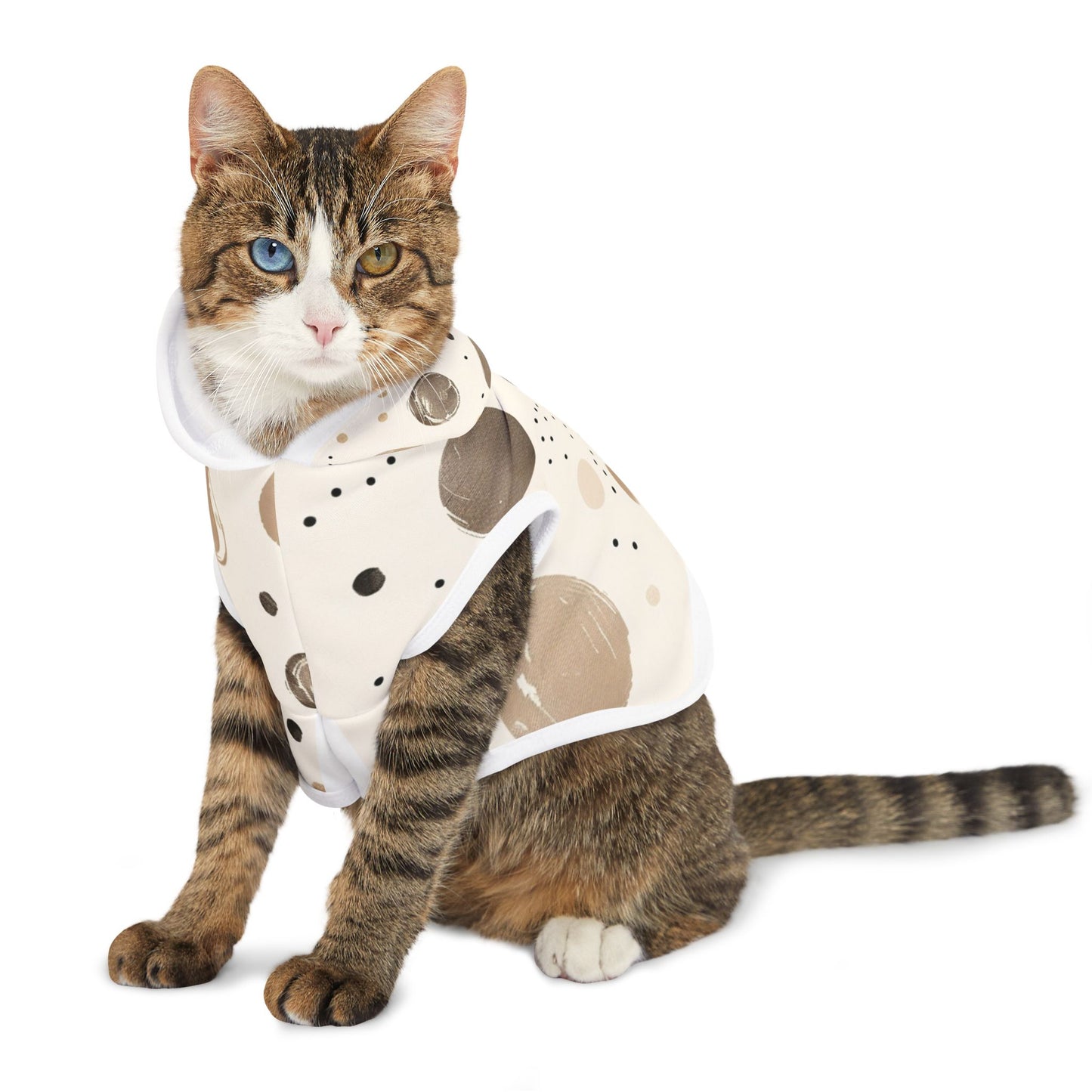 Stylish Pet Hoodie with Abstract Polka Dot Design