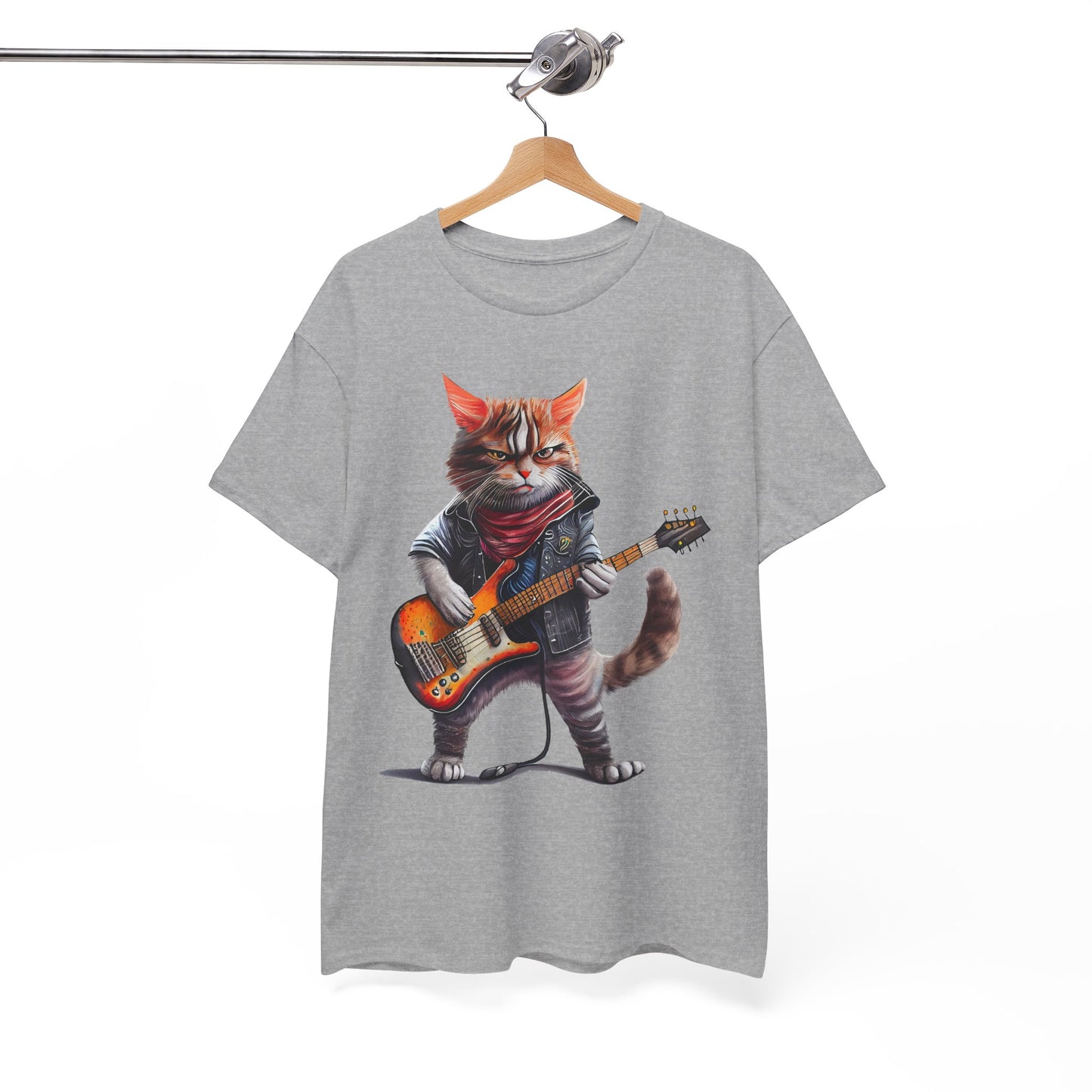 Rockstar Cat Unisex Heavy Cotton Tee