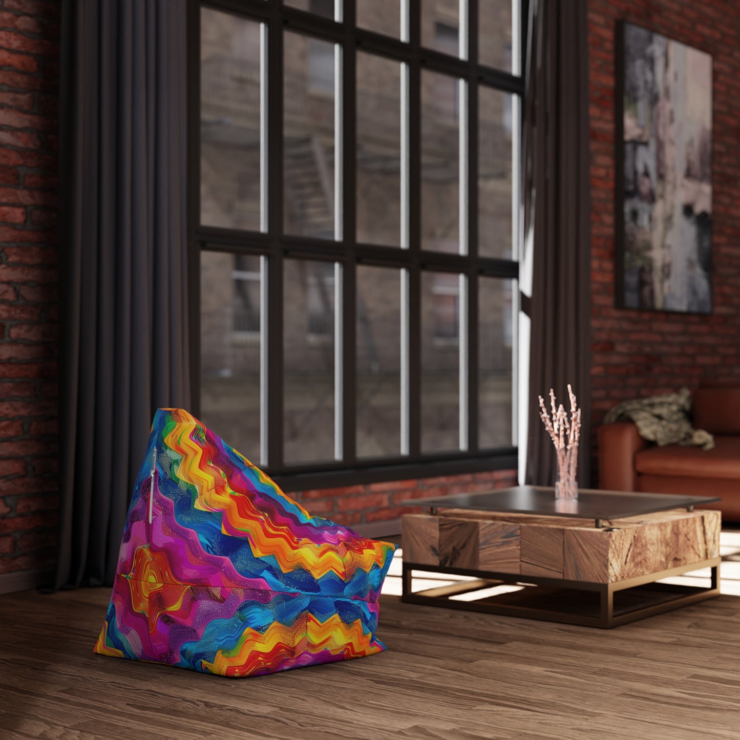 Colorful Zigzag Bean Bag Chair Cover