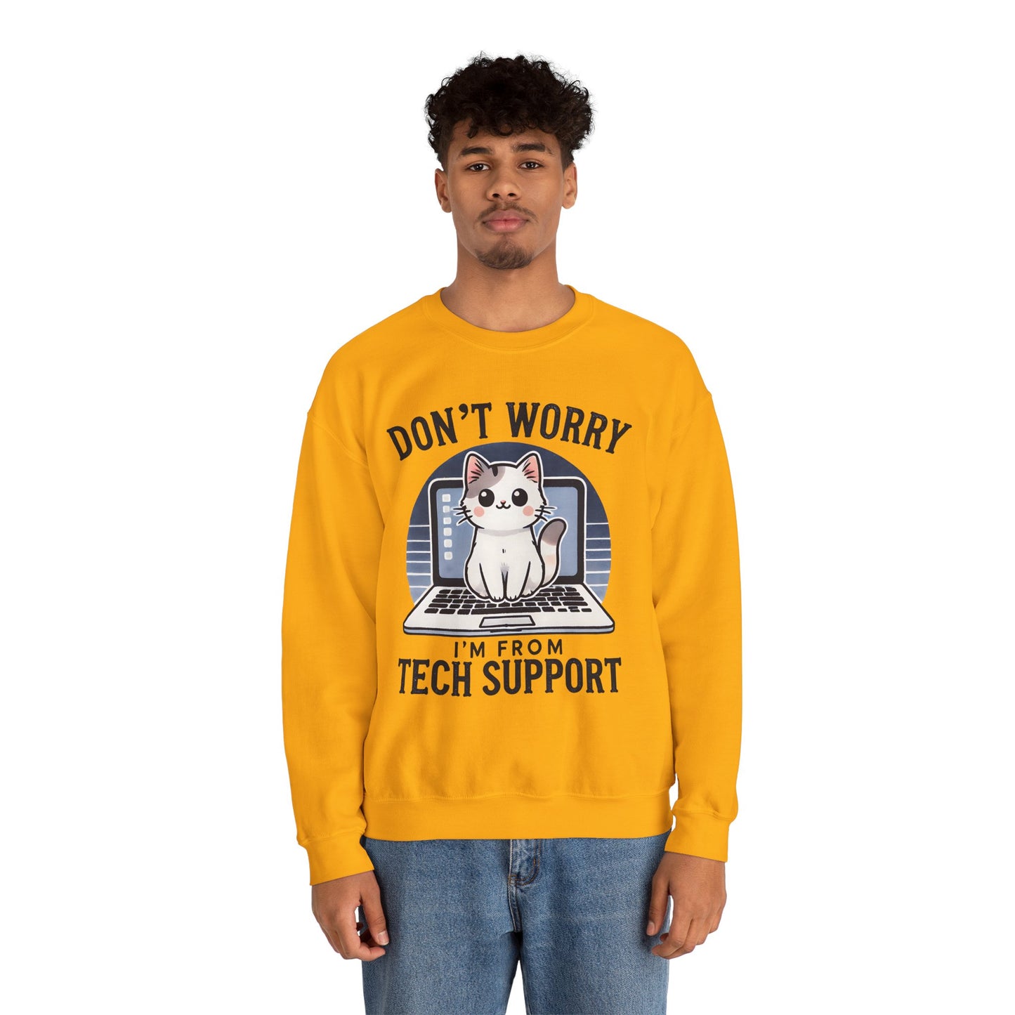 Cat Tech Support Crewneck Sweatshirt