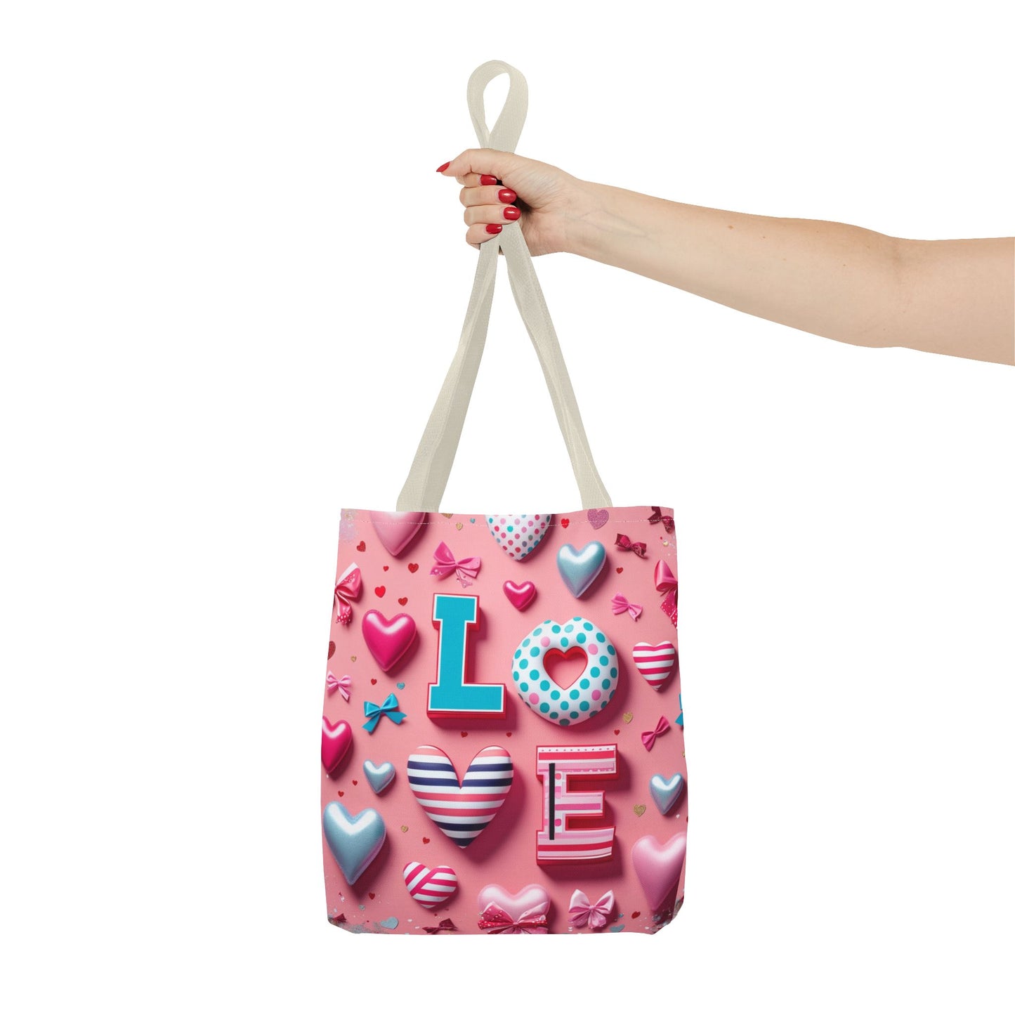 Colorful Love Hearts Tote Bag