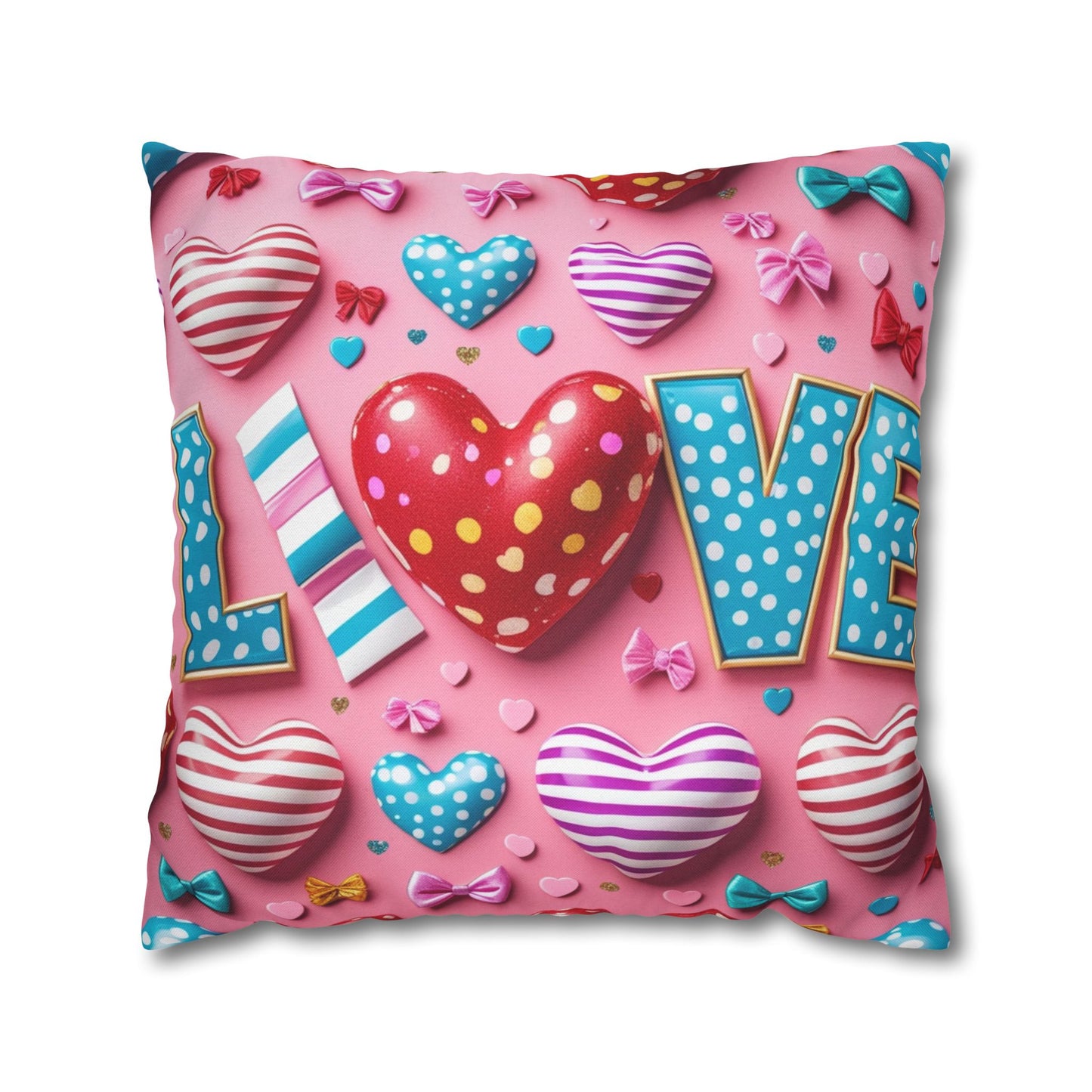 Colorful Love Heart Pillowcase