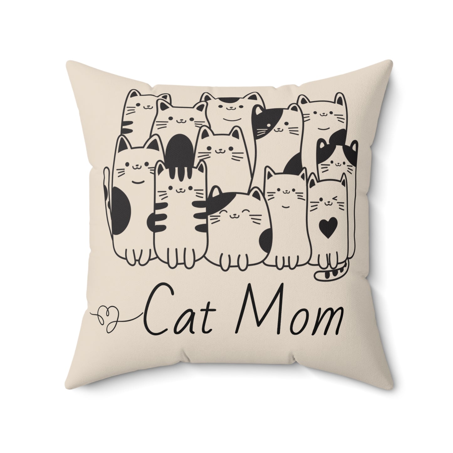 Cute Cat Mom Square Pillow