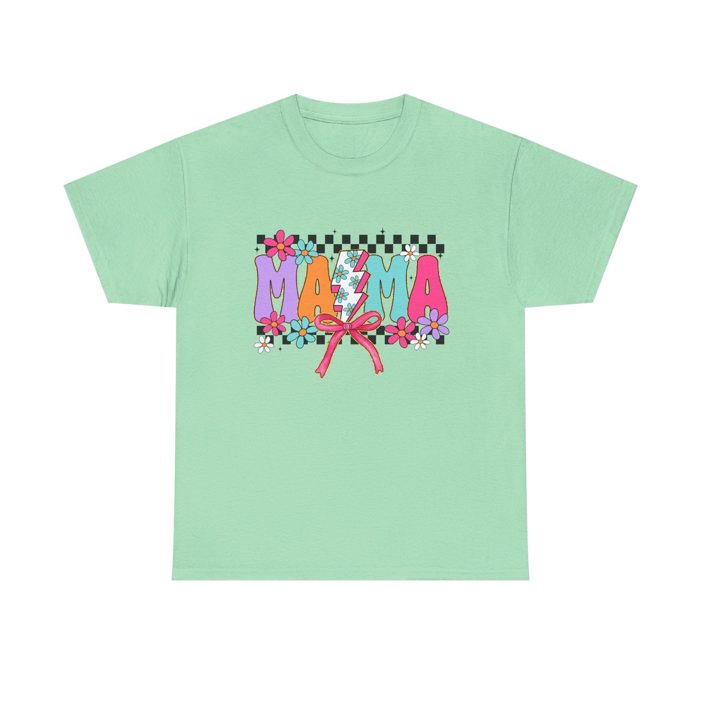 Colorful 'Mama' Floral Unisex Heavy Cotton Tee