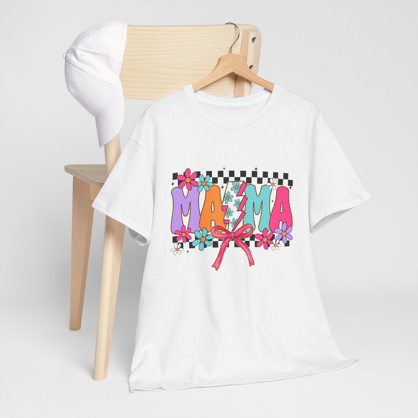 Colorful 'Mama' Floral Unisex Heavy Cotton Tee