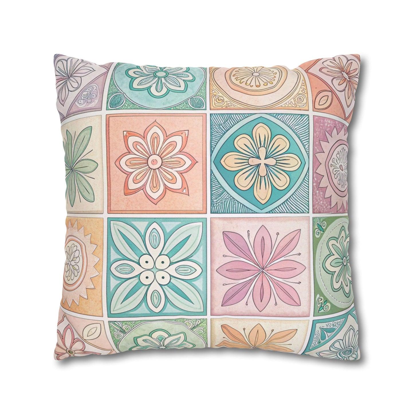 Boho Floral Pattern Pillowcase