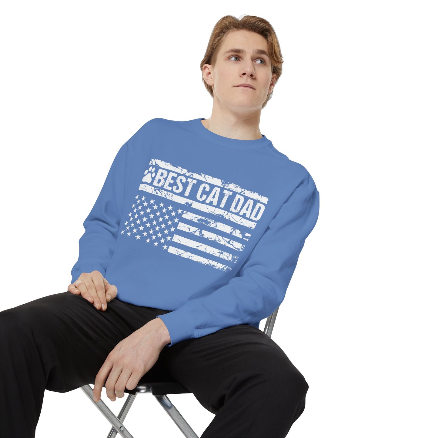 Best Cat Dad Unisex Garment-Dyed Sweatshirt
