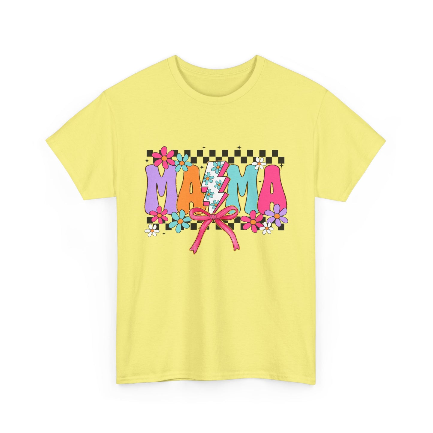 Colorful 'Mama' Floral Unisex Heavy Cotton Tee