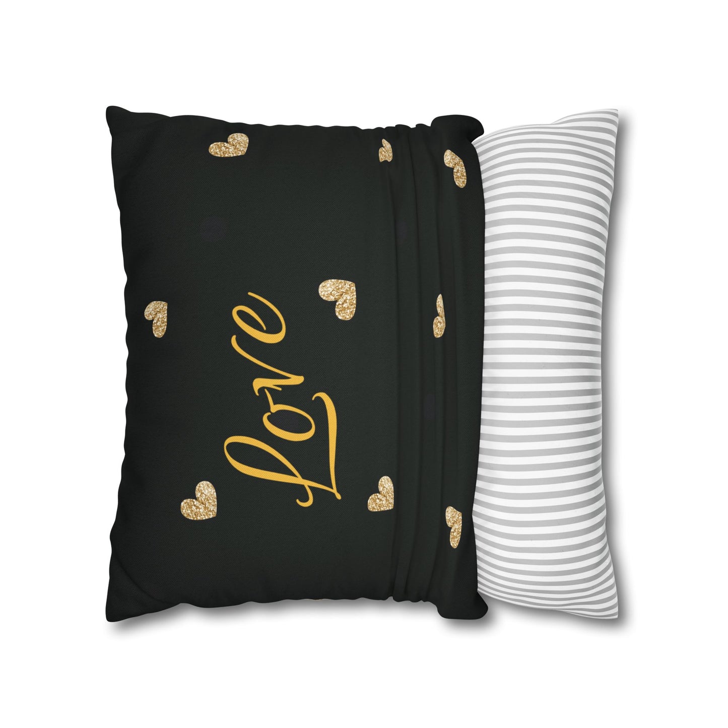 Love Hearts Spun Polyester Square Pillowcase