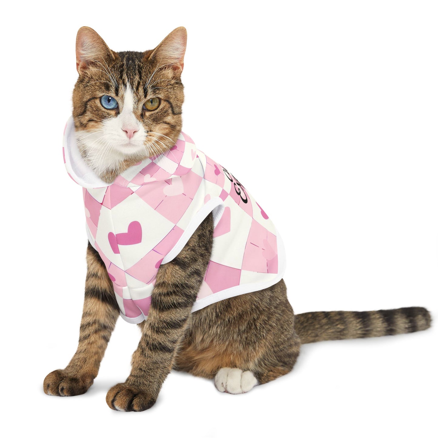 Cute Pink Heart Pet Hoodie