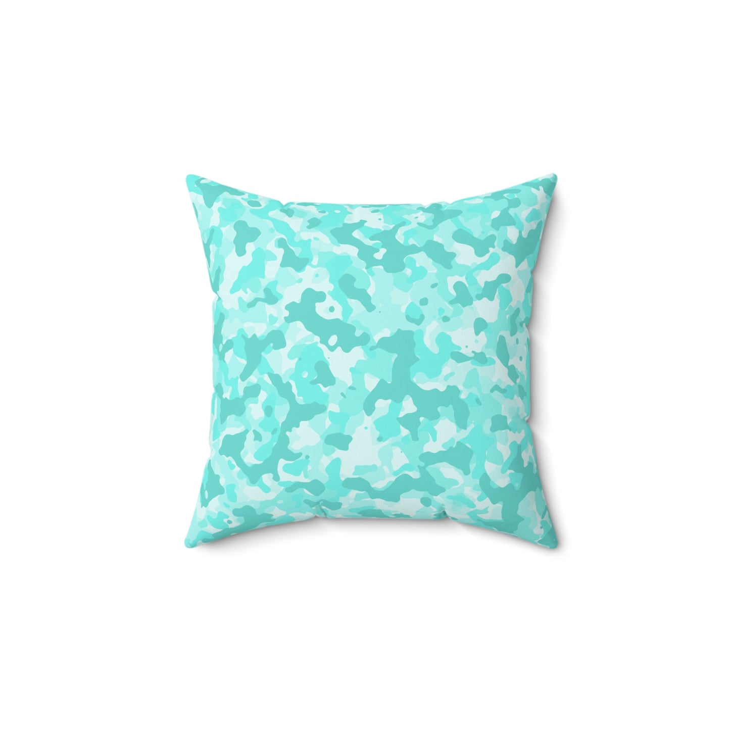 Aqua Camouflage Square Pillow