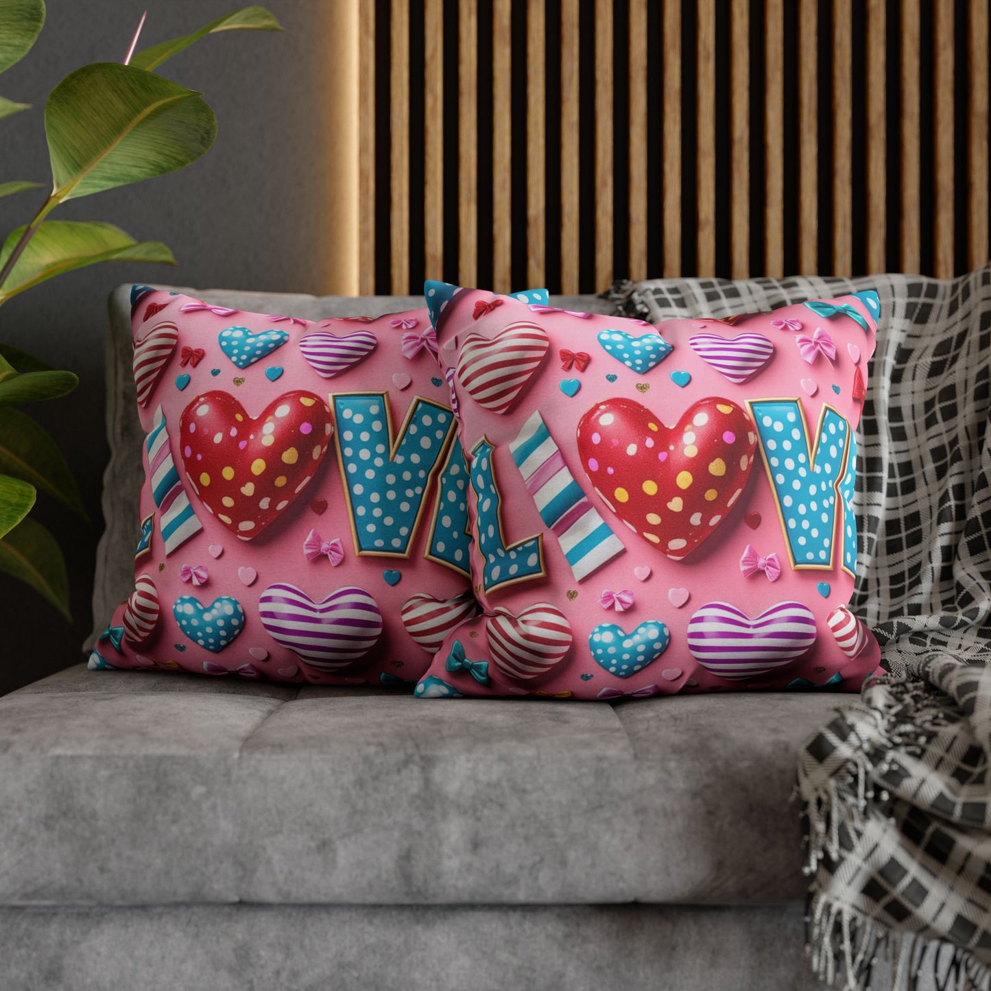 Colorful Love Heart Pillowcase