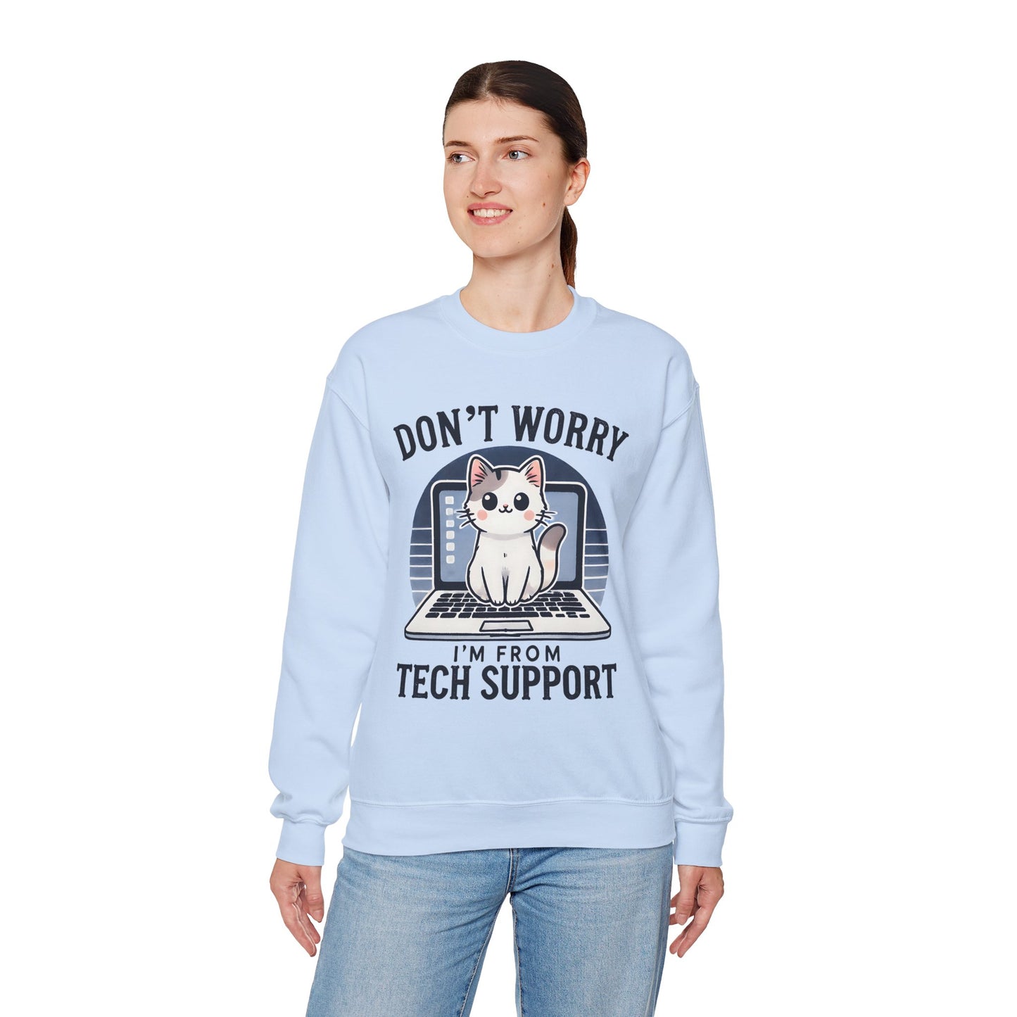 Cat Tech Support Crewneck Sweatshirt