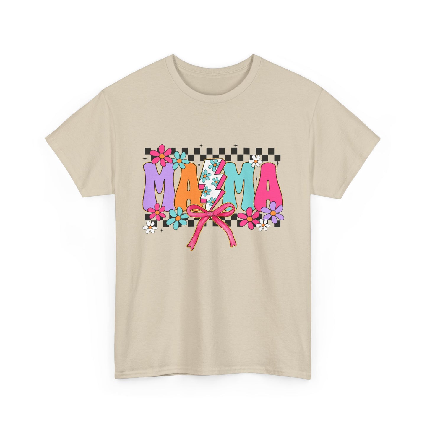 Colorful 'Mama' Floral Unisex Heavy Cotton Tee