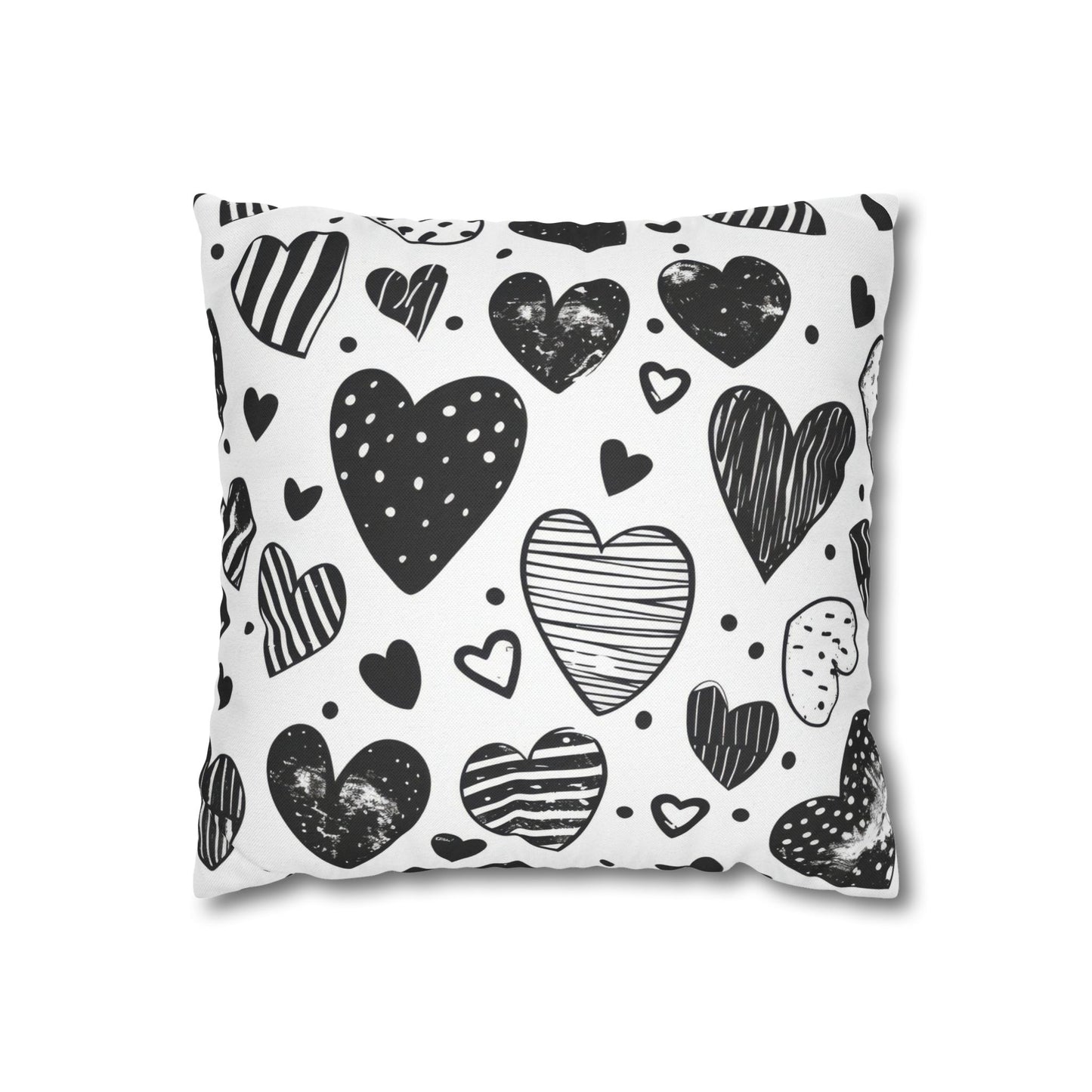 Black and White Heart Pattern Pillowcase