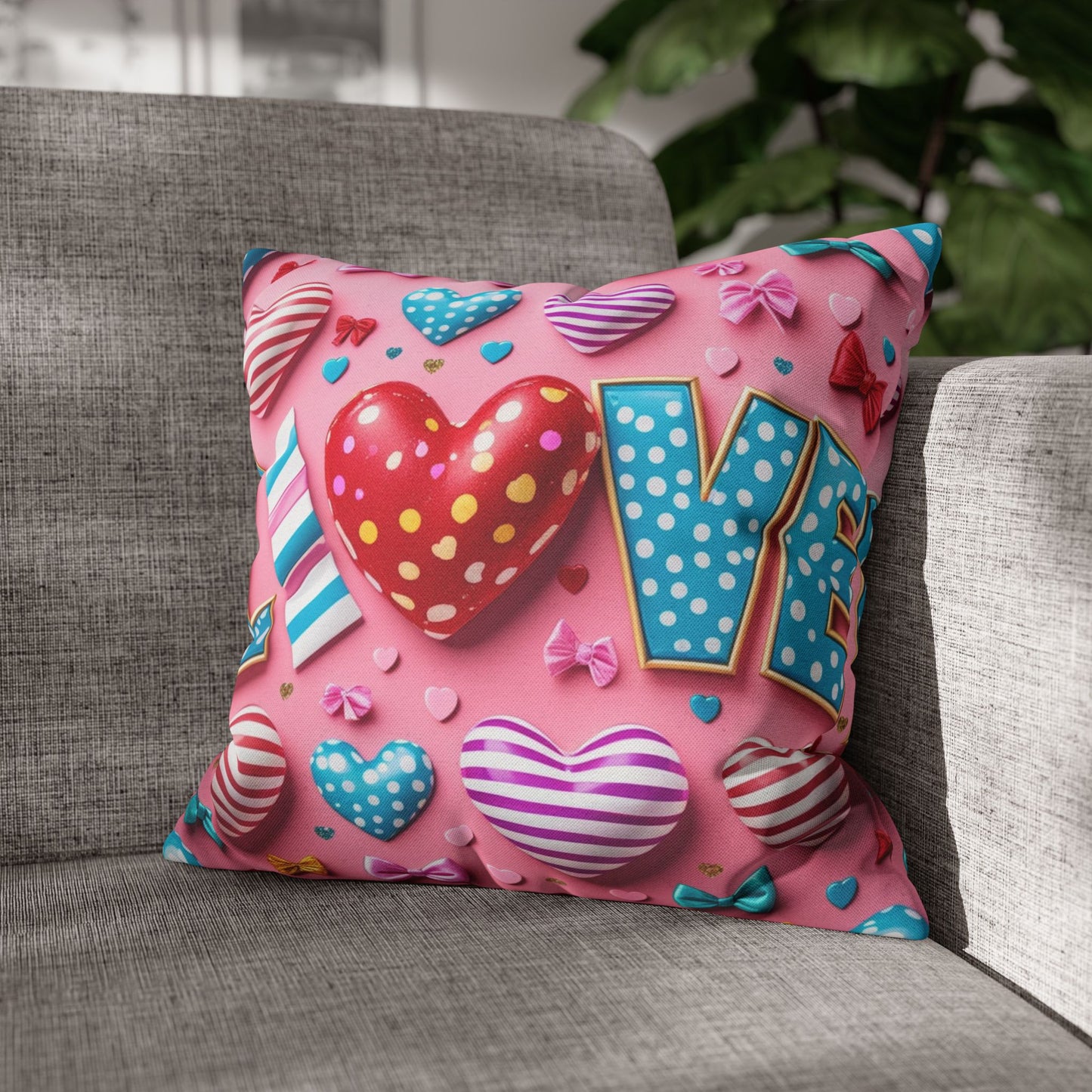 Colorful Love Heart Pillowcase