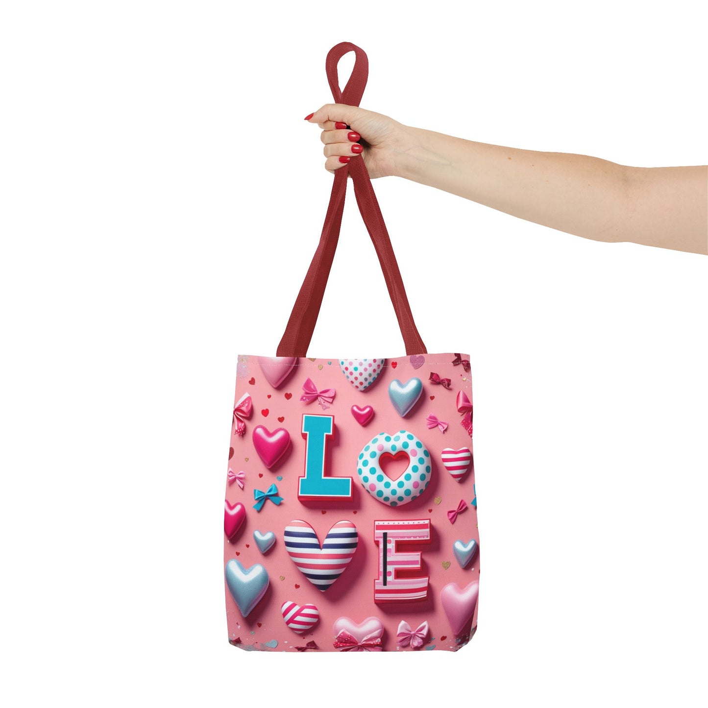 Colorful Love Hearts Tote Bag