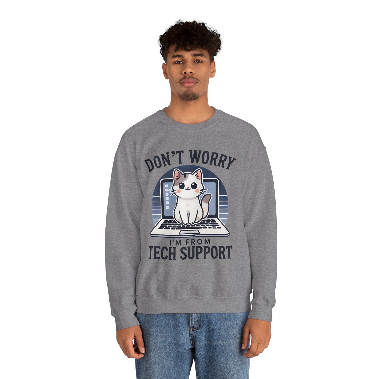 Cat Tech Support Crewneck Sweatshirt