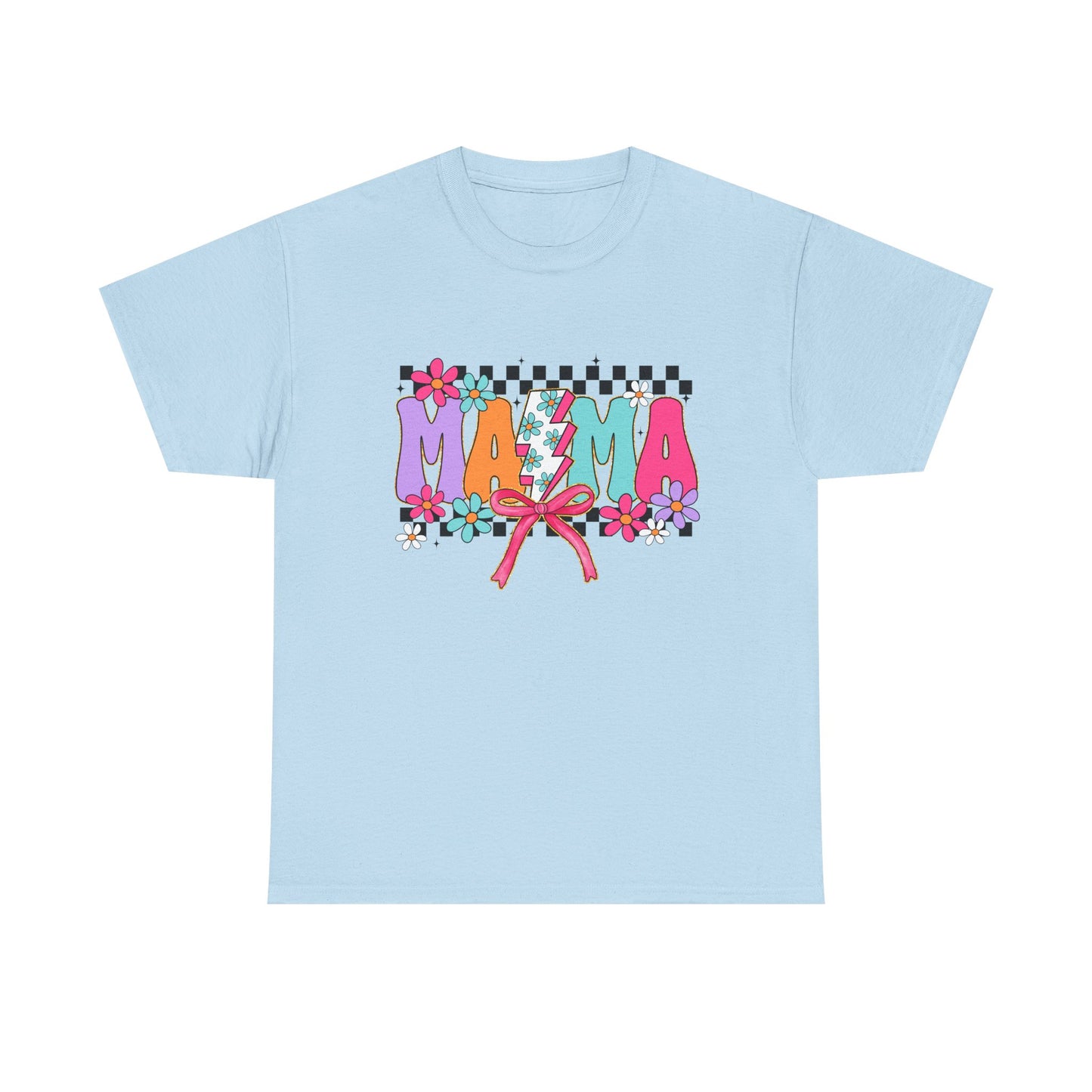 Colorful 'Mama' Floral Unisex Heavy Cotton Tee