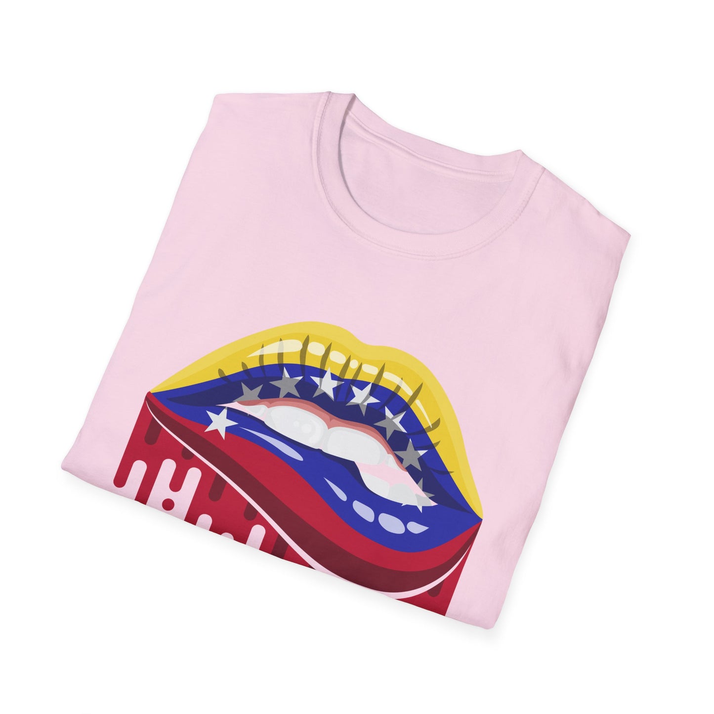 Venezuelan Pride Design with Dripping Paint-Unisex Softstyle T-Shirt