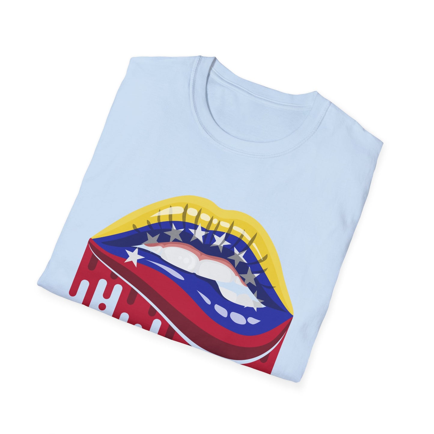 Venezuelan Pride Design with Dripping Paint-Unisex Softstyle T-Shirt